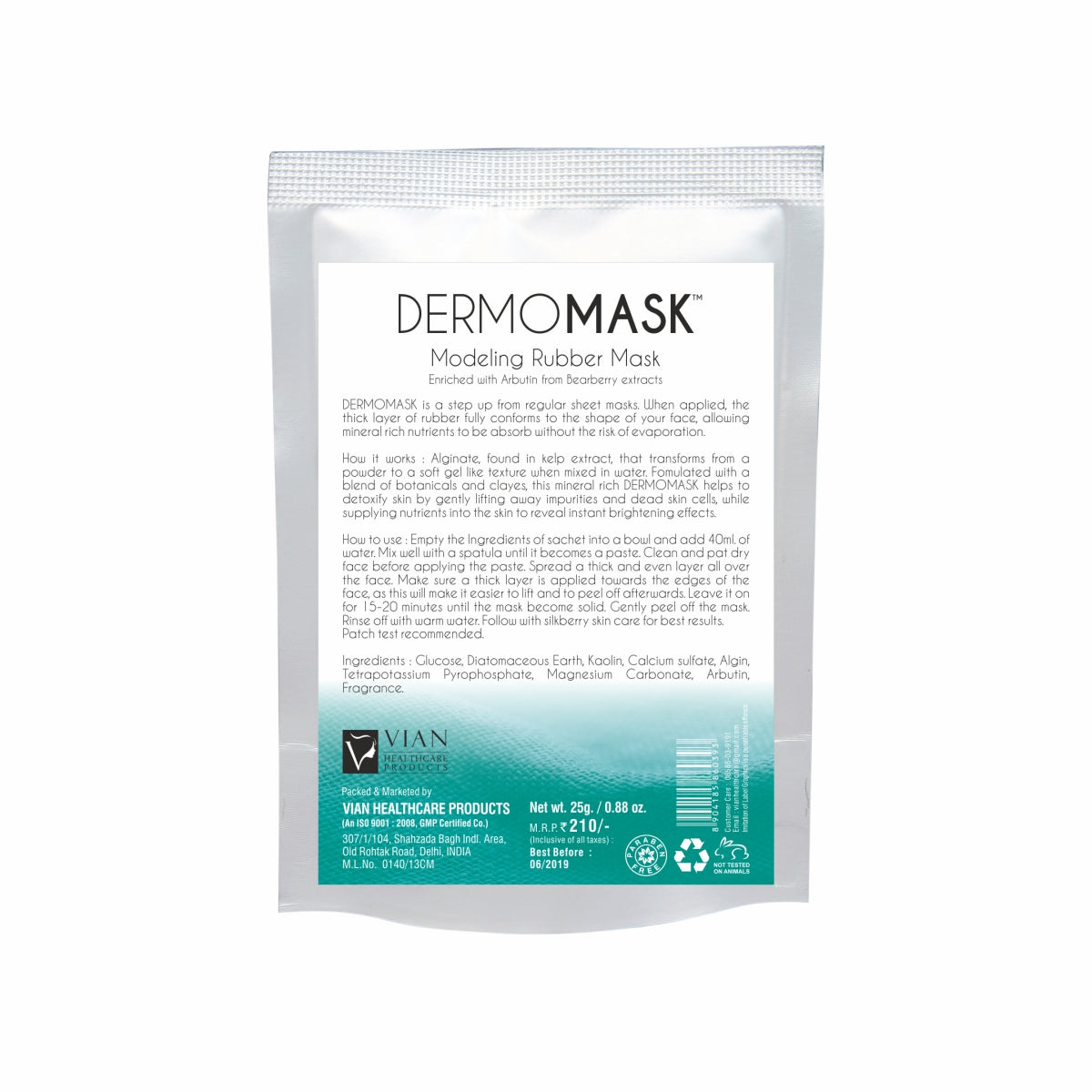 Arbutin Mask Skin Whitening Rubber Mask Pack of 3