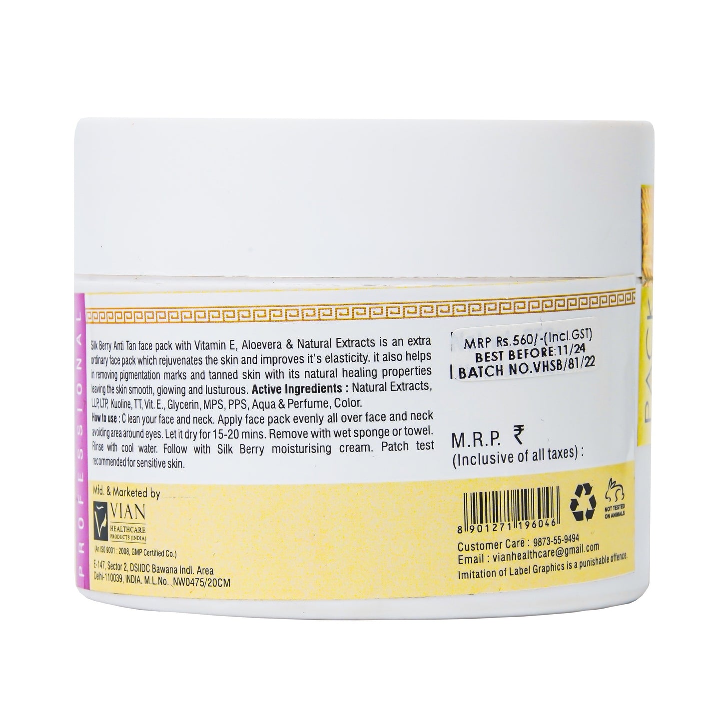 Liquorice & Mulberry Anti Tan Face Pack