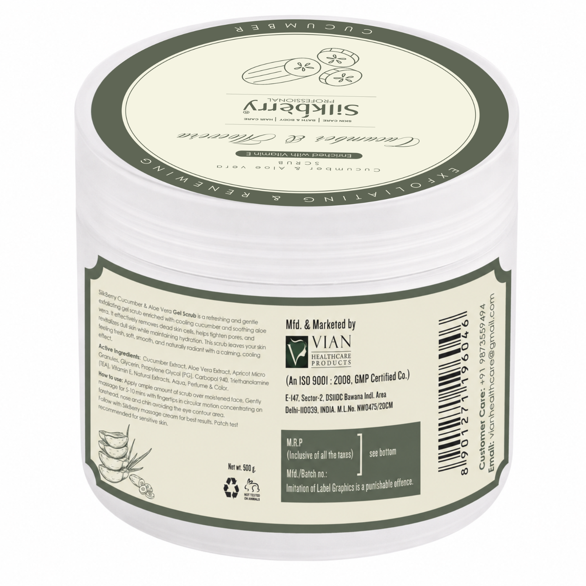 Cucumber and Aloe Vera Exfoliating Scrub 500g
